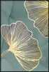 Menthe Ginko droite véritable or Poster